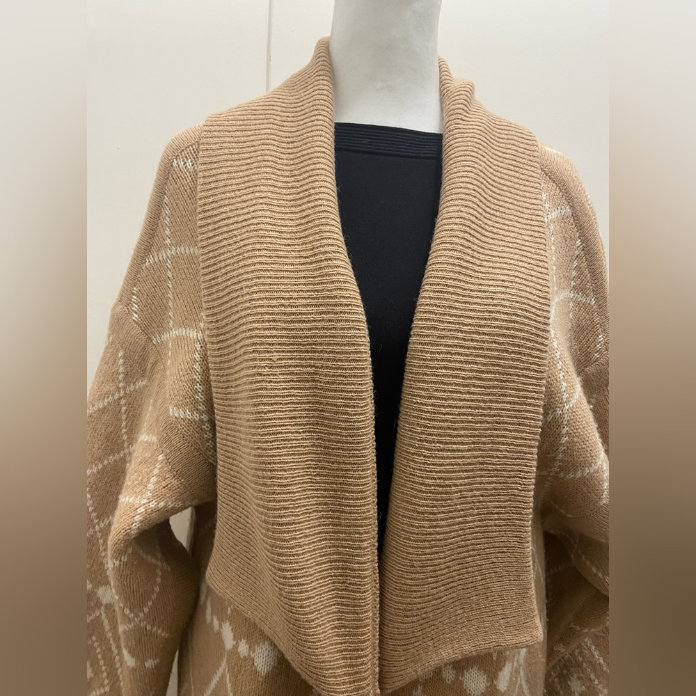 Vintage Escada Beige Mohair Wool Diamond Pattern Cardigan Size 40 - Picture 3 of 4